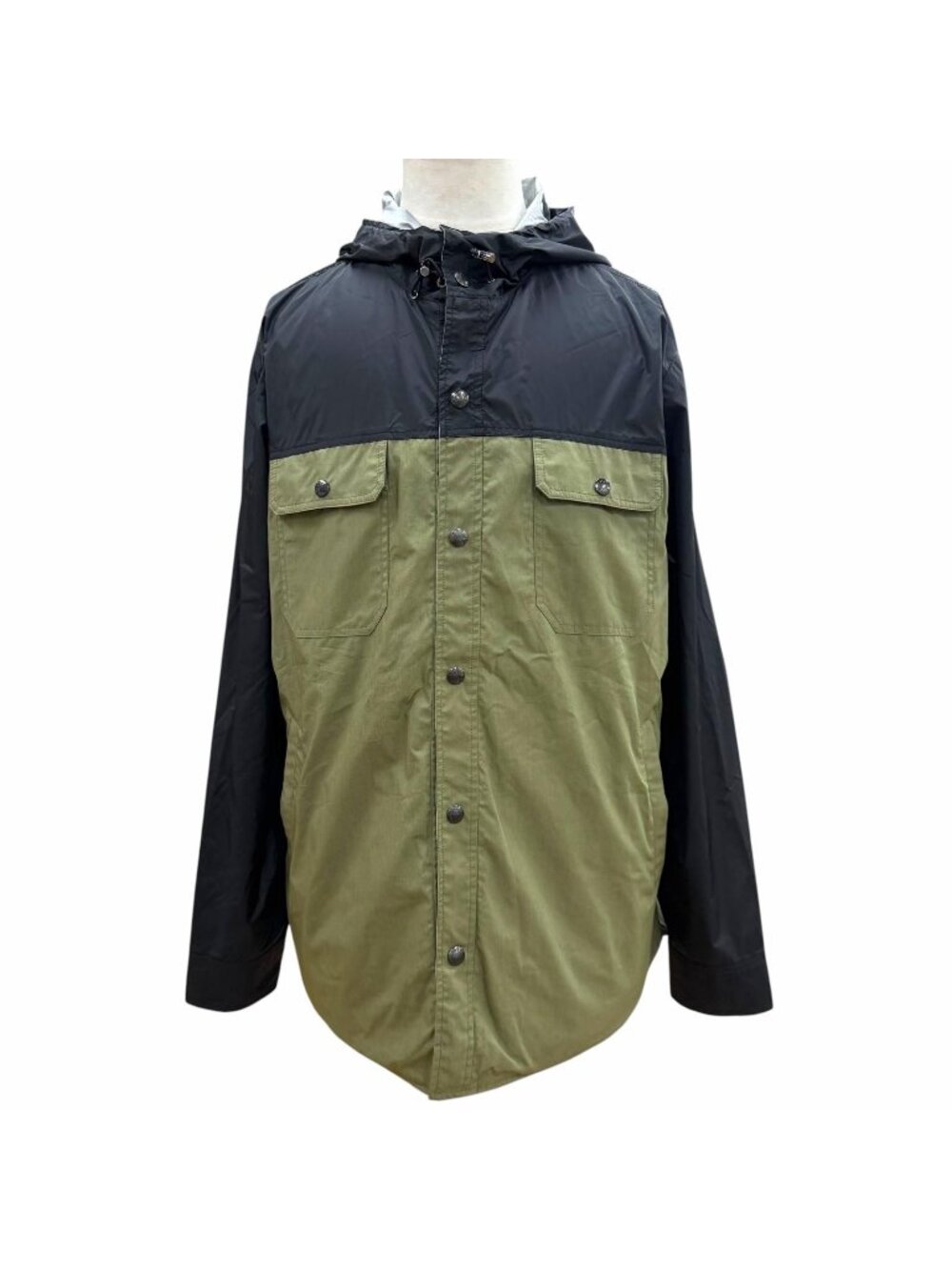 Moncler Donan Logo with Patch Hooded Reversible Mountain Hoodie Khaki Black